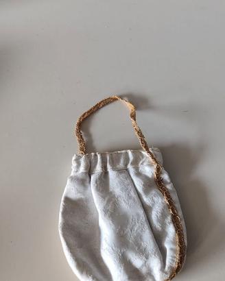 Borsina sacchetto sposa broccato bianco