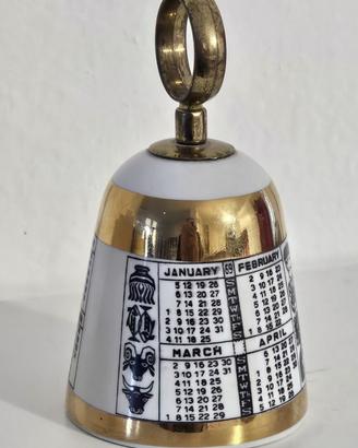 CAMPANELLA PORCELLANA CON CALENDARIO P. FORNASETTI