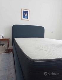 Letto Deghi 1 piazza e mezza Blu e Materasso