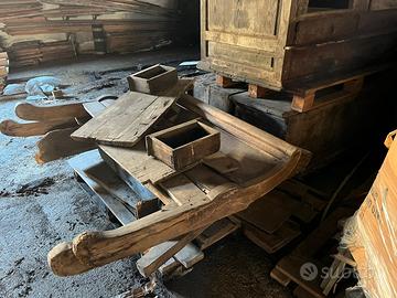 credenza legno massiccio ciliegio e letto Luigi XV