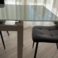 Tavolo di vetro allungabile 70 x 110 cm
