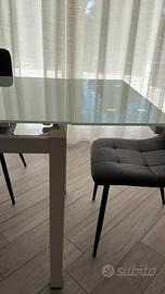 Tavolo di vetro allungabile 70 x 110 cm