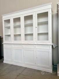 NUOVA VETRINA 4 ANTE 4 CASSETTI BIANCA,  MASSELLO
