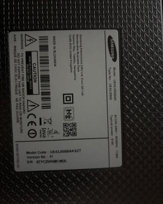 tv Samsung 43" smart TV con difetto