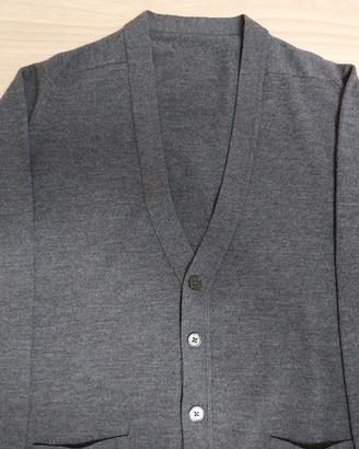 Cardigan grigio scuro 100% lana, made in England, 