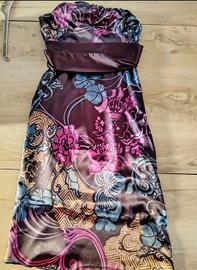  Abito prugna a fantasia Sash 