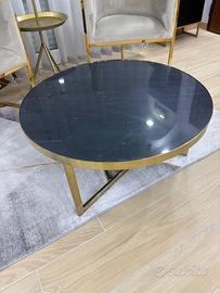 Tavolino in marmo nero e oro 