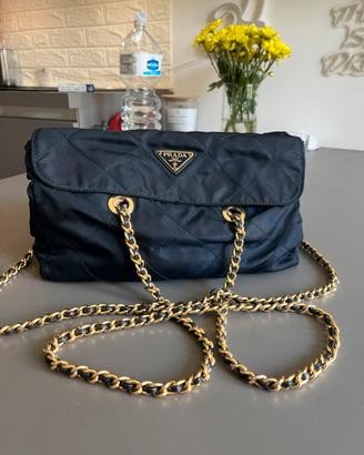 Prada tessuto Imputu Quilted Flap Shouler bag-