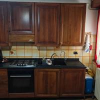Cucina componibile in legno noce scuro + forno