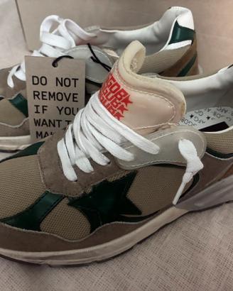 Gilden Goose donna 38 con stella in pelle verde