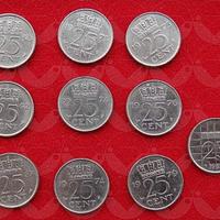 NEDERLAND 1950-1982 lotto di 10 monete 25 Cent