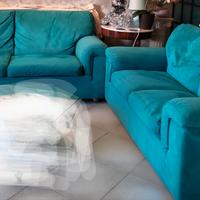   2 DIVANI IN ALCANTARA CON PIUMA D'OCA