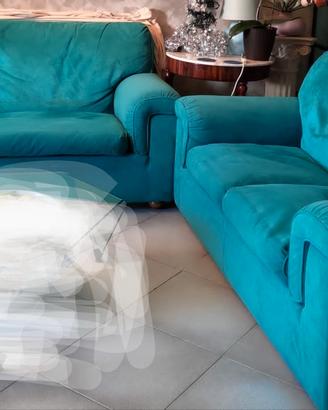   2 DIVANI IN ALCANTARA CON PIUMA D'OCA