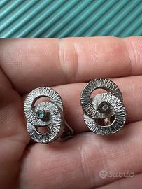 Orecchini vintage clips design cerchio spirale