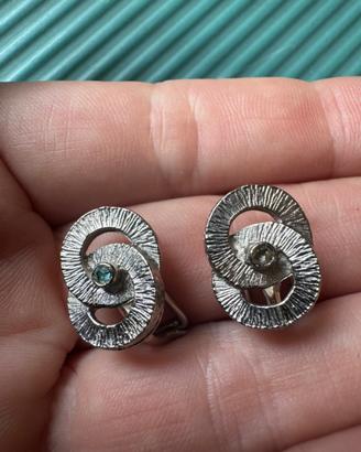 Orecchini vintage clips design cerchio spirale