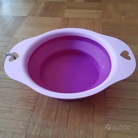 ciotola portatile cane rosa