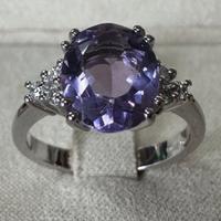 ANELLO ORO 18kt. DIAMANTI ED AMETISTA NATURALE