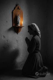 Antica mensola devozionale Altarino legno sacro