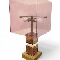 Lampada di Romeo Rega in ottone e lucite 1970