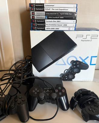 PS2 Slim + scatola + 3 controller + 7 giochi