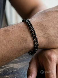 Bracciale da uomo a catena nera lucida – Grumetta