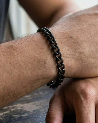 Bracciale da uomo a catena nera lucida – Grumetta