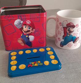 tazza super mario con scatola salvadanaio 