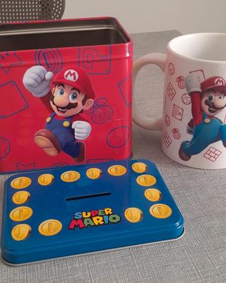 tazza super mario con scatola salvadanaio 
