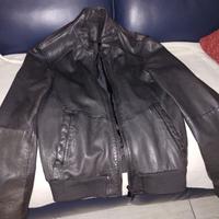 Giubbotto in vera pelle nera Trussardi Jeans