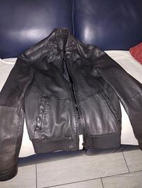 Giubbotto in vera pelle nera Trussardi Jeans