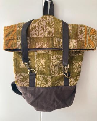Zaino fatto a mano di sari indiani riciclati