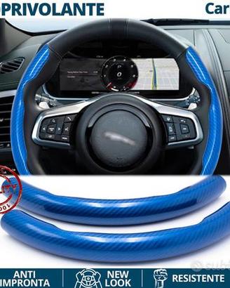 COPRIVOLANTE per JAGUAR Effetto CARBONIO Blu