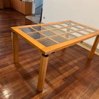 Tavolo in rovere con cristallo