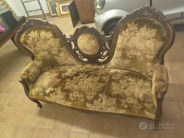 Divano vintage barocchetto stile Luigi XV in legno