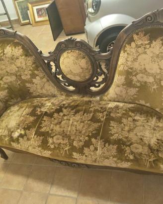 Divano vintage barocchetto stile Luigi XV in legno