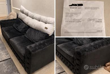 Divano Epoque originale – velluto nero – usato