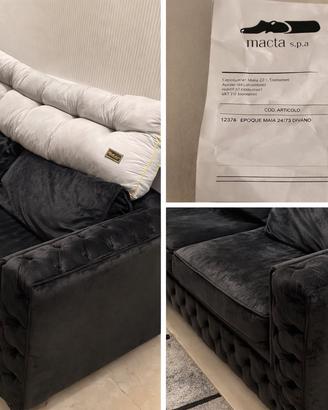 Divano Epoque originale – velluto nero – usato