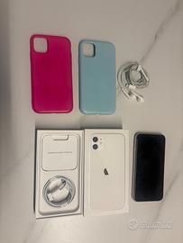 iPhone 11 64GB+accessori– difetto display