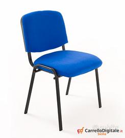 Sedia Imbottita Impilabile in Tessuto BLU