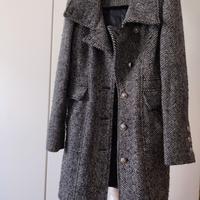 cappotto a resca bianco e nero 