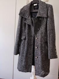 cappotto a resca bianco e nero 