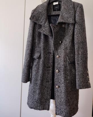 cappotto a resca bianco e nero 