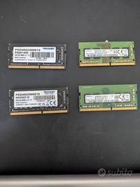 memoria RAM SODIM DDR4 8Gb e 4Gb patriot e samsung