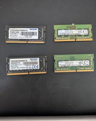 memoria RAM SODIM DDR4 8Gb e 4Gb patriot e samsung