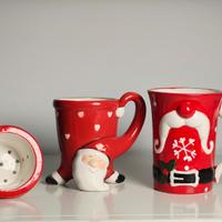 Set tazza + teiera Babbo Natale ceramica presente