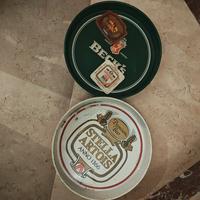 set 2 vassoi Vintage Beck's e Stella Artois