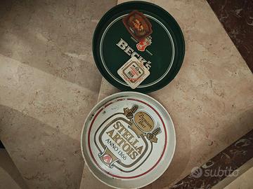 set 2 vassoi Vintage Beck's e Stella Artois