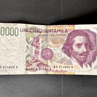 Banconota di 50000 lire italiane