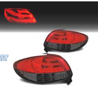 FANALI PEUGEOT 206 98-09 LIGHT BAR ROSSO AFFUMICAT