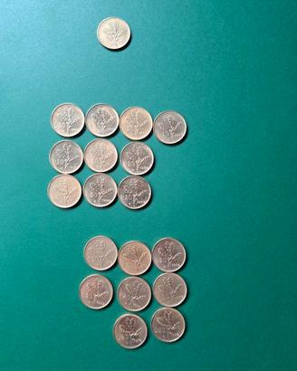 19 monete da 20 lire